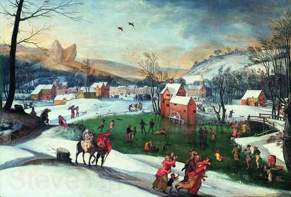 Gillis Mostaert Winter landscape with the flight into Egypt Germany oil painting art